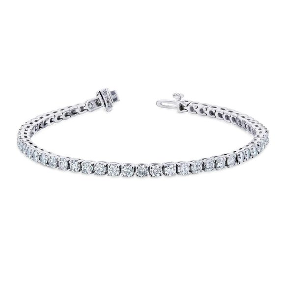 Moissanite Tennis Bracelet 5 2/5ct 10k White Gold - Picture 1 of 5